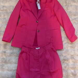 Topshop Bold Pink Blazer short set
